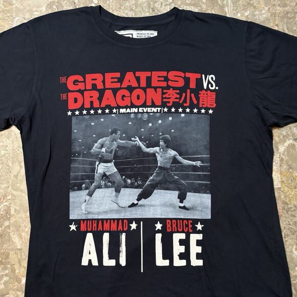 Roots Of Fight Shirt Mens XL Black Muhammad Ali Bruce Lee Greatest Dragon - Picture 1 of 8